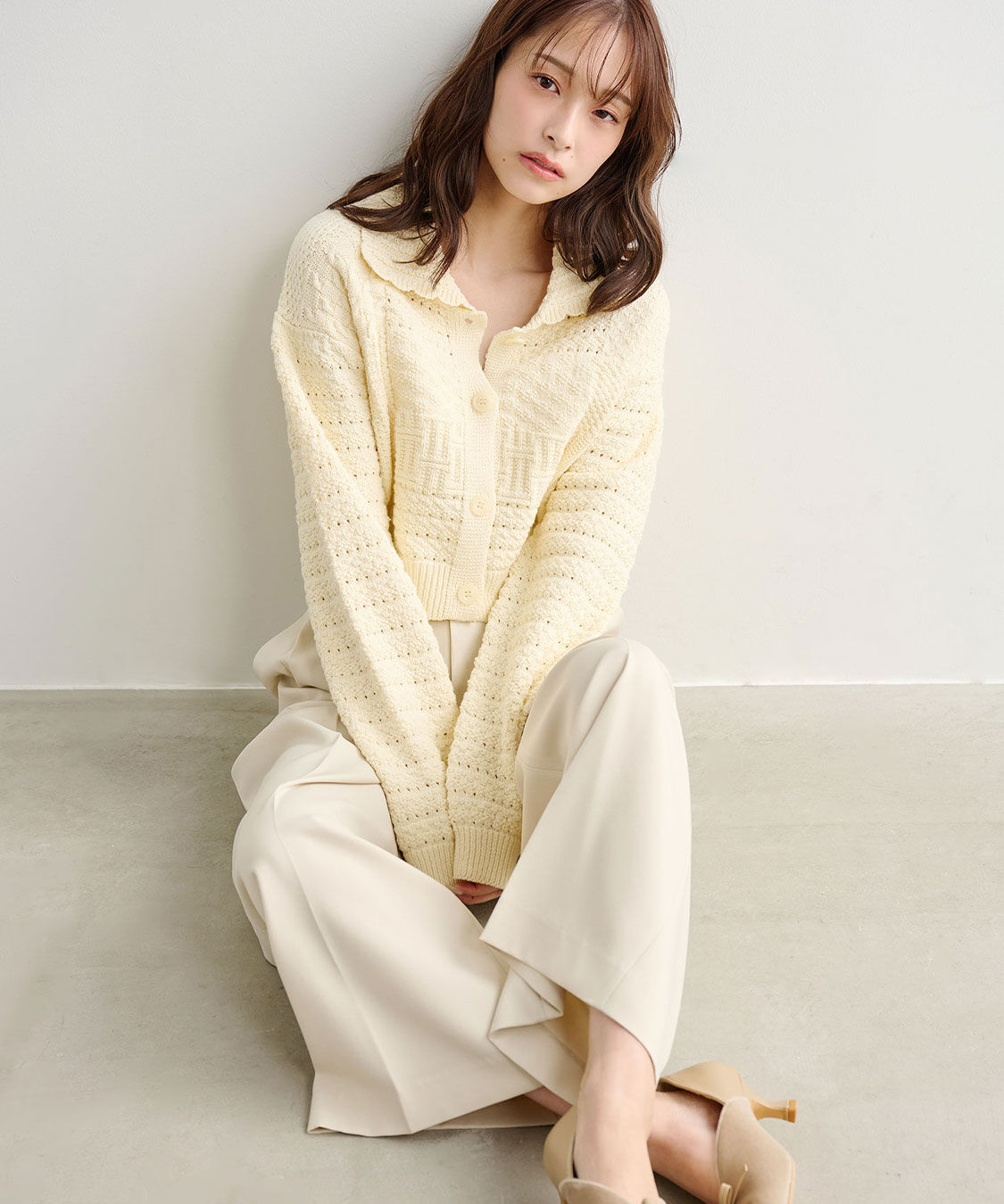 COCO DEAL「モチーフベルト付きワイドパンツ」|スラックス|