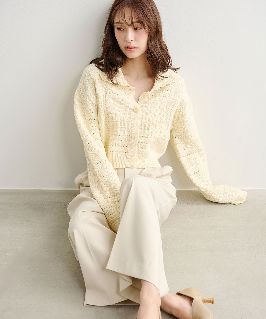 COCO DEAL「モチーフベルト付きワイドパンツ」|スラックス|