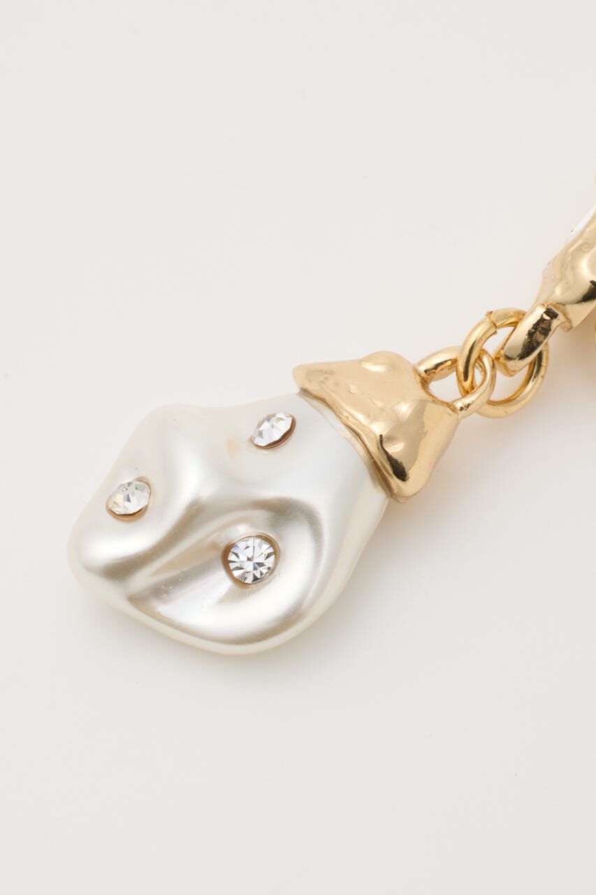 SLY「JEWELED F／PEARL イヤリング」|ピアス|