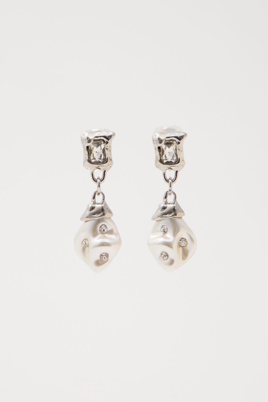 SLY「JEWELED F／PEARL イヤリング」|ピアス|SLV