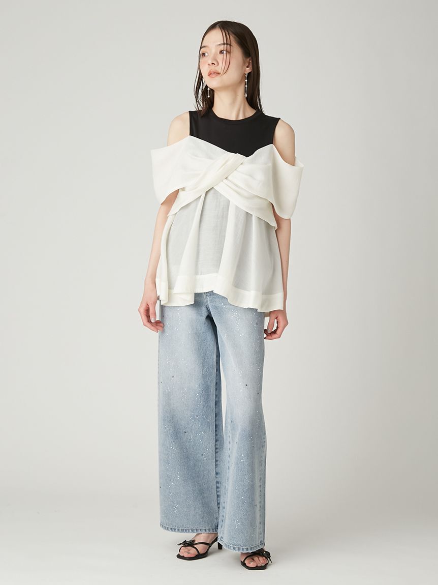 FRAY I.D「ツイストディテールカットトップス／ウォッシャブル・接触冷感」|Tシャツ・カットソー|