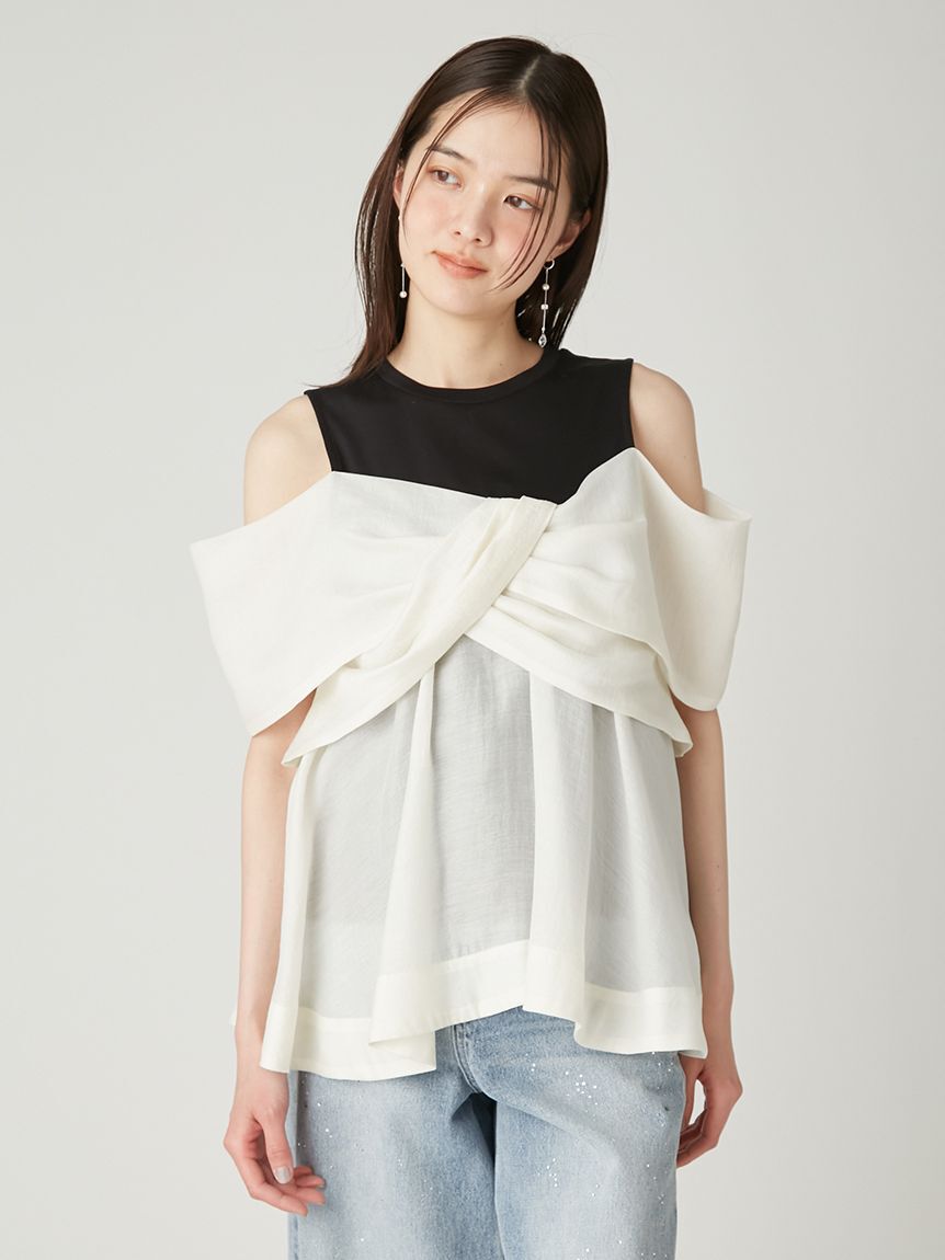 FRAY I.D「ツイストディテールカットトップス／ウォッシャブル・接触冷感」|Tシャツ・カットソー|