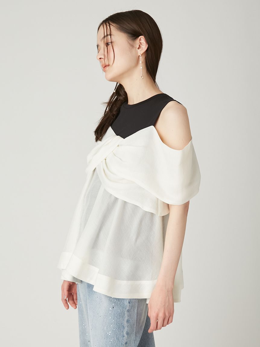 FRAY I.D「ツイストディテールカットトップス／ウォッシャブル・接触冷感」|Tシャツ・カットソー|