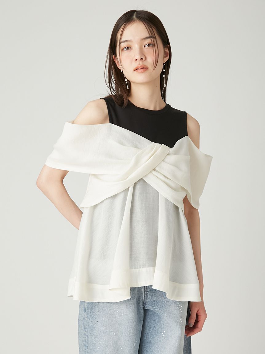 FRAY I.D「ツイストディテールカットトップス／ウォッシャブル・接触冷感」|Tシャツ・カットソー|