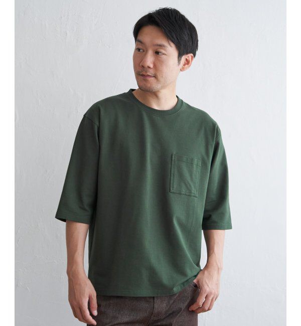 ikka「ストレッチインレイ7分袖Tシャツ」|Tシャツ・カットソー|