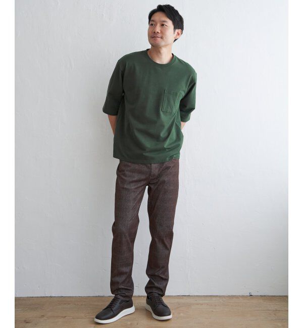 ikka「ストレッチインレイ7分袖Tシャツ」|Tシャツ・カットソー|
