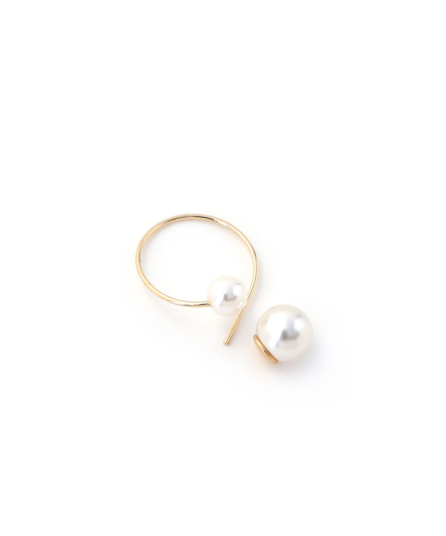  「ツインパール クロスフープピアス」|ピアス|