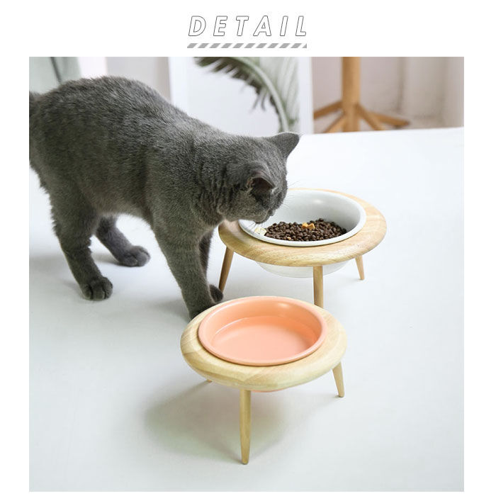 BACKYARD FAMILY「フードボウル 高さがある 通販 猫 犬 木製 陶器 高さ調整 フードボール フードスタンド」|その他|