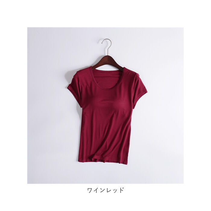 BACKYARD FAMILY「半袖 Tシャツ レディース カップ付 通販 tシャツ カットソー パッド付き ヨガ パジャマ」|Tシャツ・カットソー|