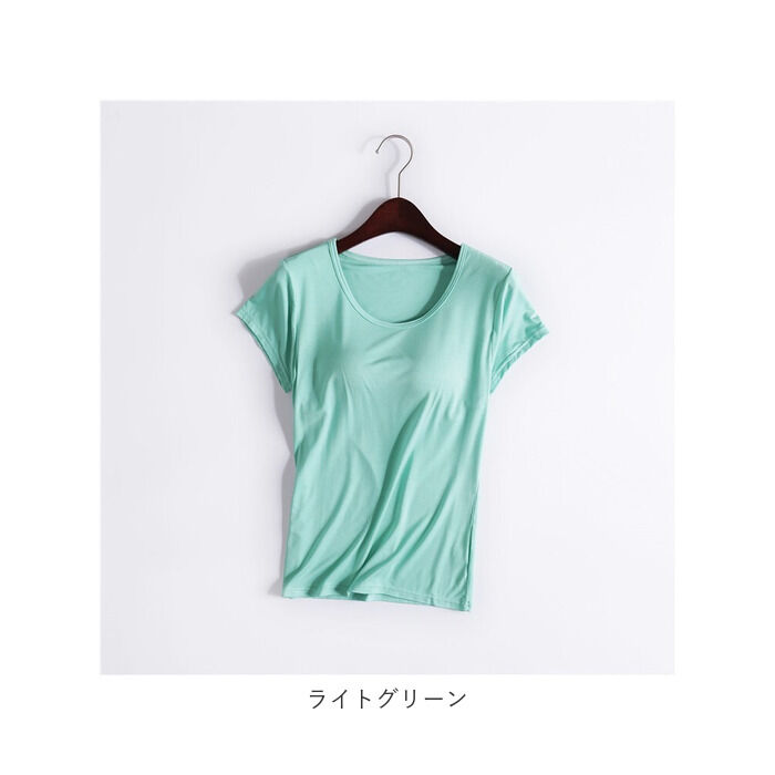 BACKYARD FAMILY「半袖 Tシャツ レディース カップ付 通販 tシャツ カットソー パッド付き ヨガ パジャマ」|Tシャツ・カットソー|