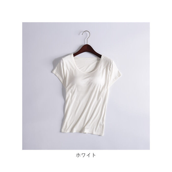 BACKYARD FAMILY「半袖 Tシャツ レディース カップ付 通販 tシャツ カットソー パッド付き ヨガ パジャマ」|Tシャツ・カットソー|