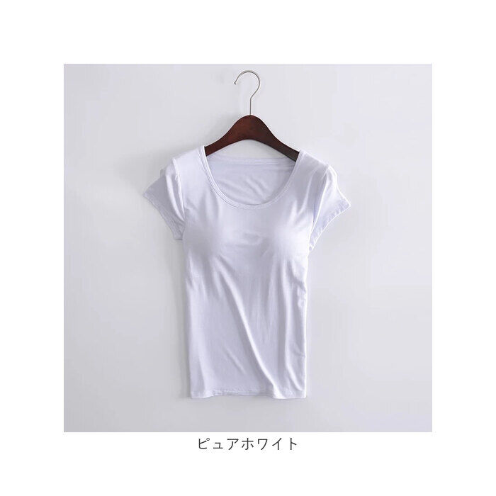 BACKYARD FAMILY「半袖 Tシャツ レディース カップ付 通販 tシャツ カットソー パッド付き ヨガ パジャマ」|Tシャツ・カットソー|
