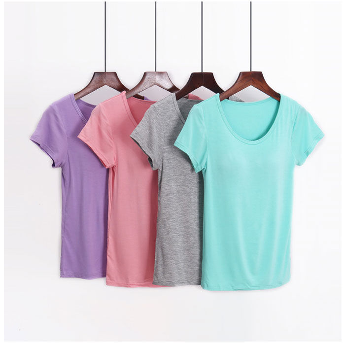 BACKYARD FAMILY「半袖 Tシャツ レディース カップ付 通販 tシャツ カットソー パッド付き ヨガ パジャマ」|Tシャツ・カットソー|