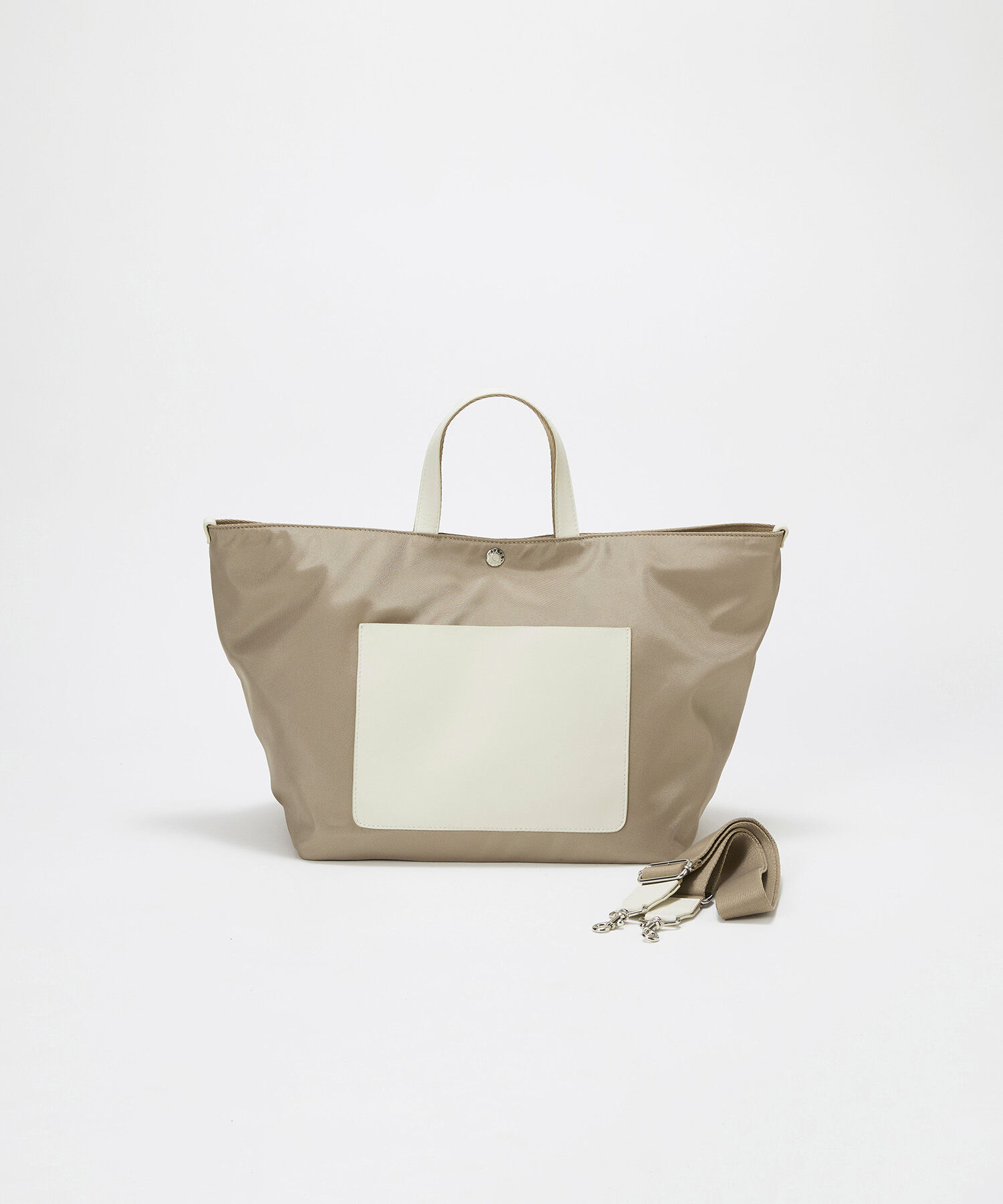 TOPKAPI BREATH「【Breath TOPKAPI sis】【WEB限定】ナイロン レザーポケット トートバッグ 」|トートバッグ|ベージュ