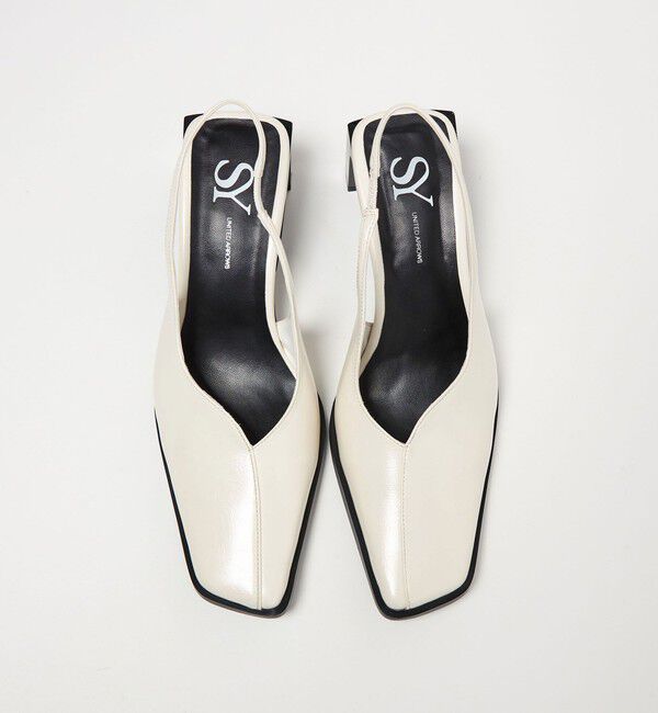 SY UNITED ARROWS「＜SY＞ スクエアエッジヒールバックベルト パンプス55&uarr;」|パンプス|