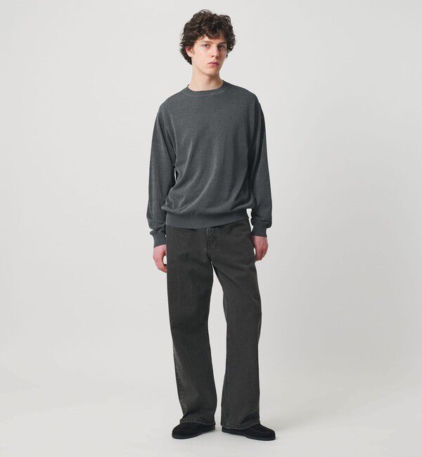 UNITED ARROWS「ハイツイストコットン ハイゲージ クルーネックニット 接触冷感」|ニット・セーター|