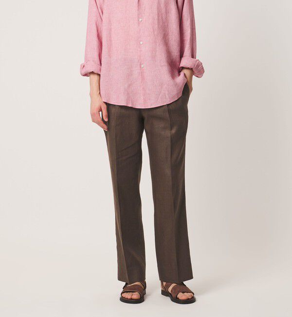 UNITED ARROWS「＜SOVEREIGN＞リネン サイドアジャスト パンツ」|チノ|MD.BROWN
