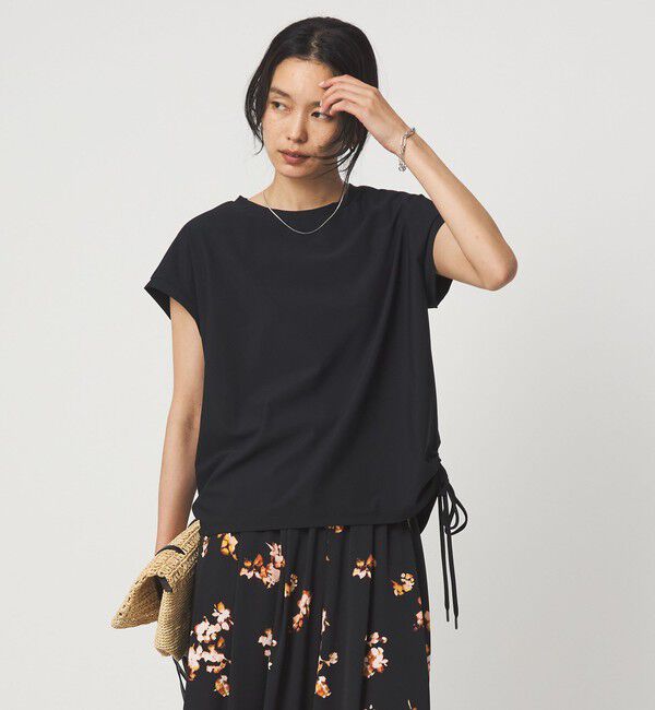 UNITED ARROWS green label relaxing「サイド ドロスト ノースリーブ カットソー」|Tシャツ・カットソー|BLACK