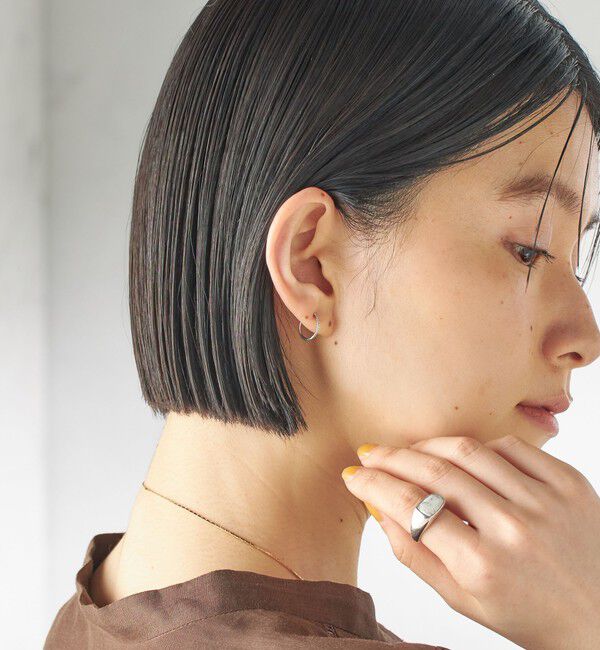 SHIPS for women「ステンレス ジルコニア ミニ フープ ピアス」|ピアス|シルバー