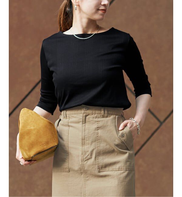 VERMEIL par iena「《追加》Ballet neck RIB プルオーバー」|Tシャツ・カットソー|ブラック