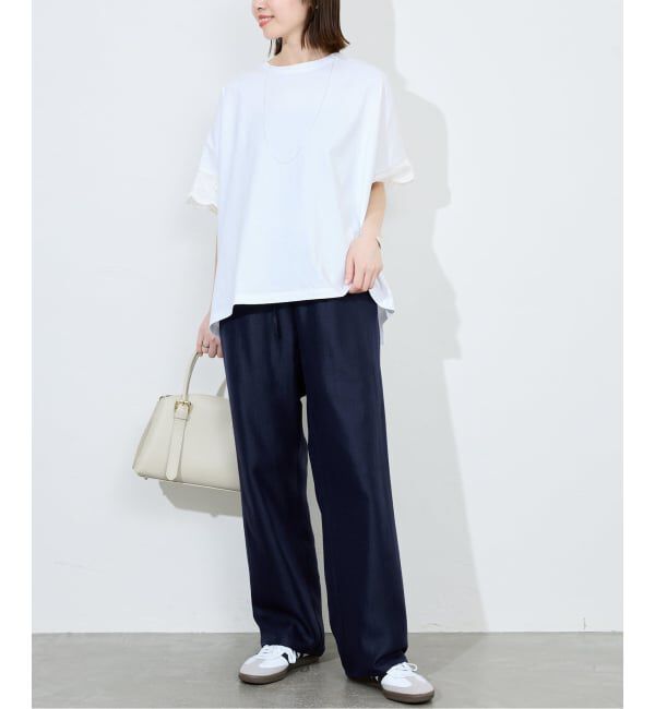 SLOBE IENA「《WEB限定/追加2予約》レースコンビニュアンスプルオーバー」|Tシャツ・カットソー|