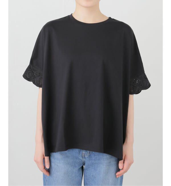 SLOBE IENA「《WEB限定/追加2予約》レースコンビニュアンスプルオーバー」|Tシャツ・カットソー|