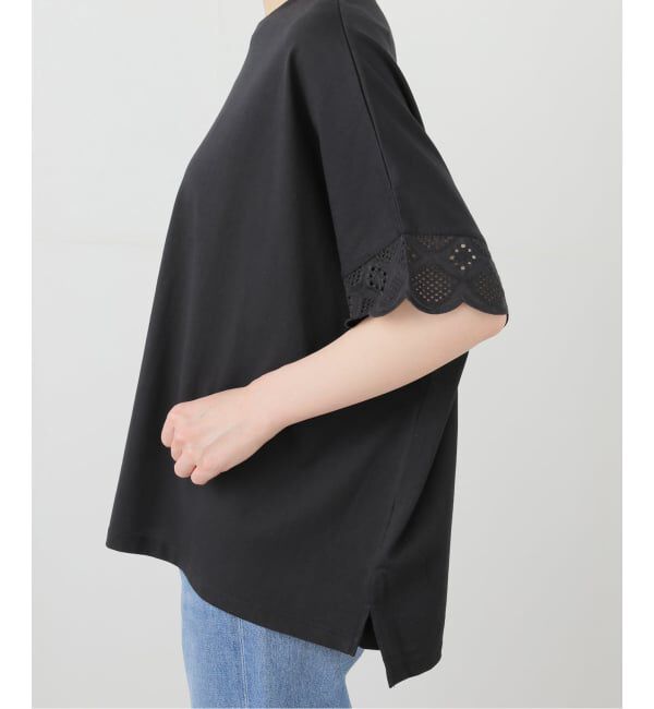SLOBE IENA「《WEB限定/追加2予約》レースコンビニュアンスプルオーバー」|Tシャツ・カットソー|