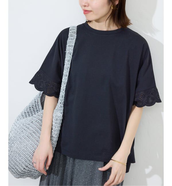 SLOBE IENA「《WEB限定/追加2予約》レースコンビニュアンスプルオーバー」|Tシャツ・カットソー|