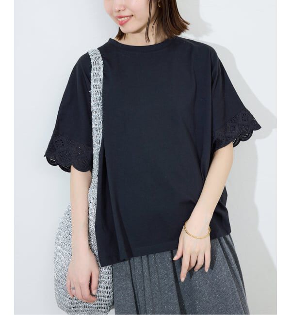 SLOBE IENA「《WEB限定/追加2予約》レースコンビニュアンスプルオーバー」|Tシャツ・カットソー|