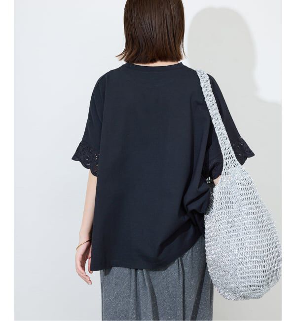 SLOBE IENA「《WEB限定/追加2予約》レースコンビニュアンスプルオーバー」|Tシャツ・カットソー|
