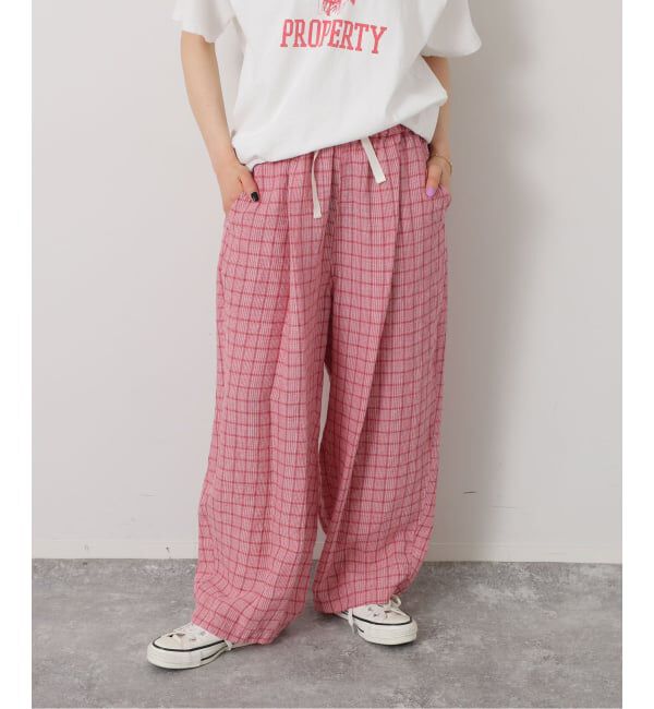 リネンチェック イージータックパンツ（journal standard luxe