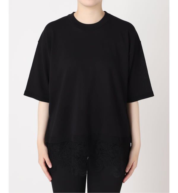 JOURNAL STANDARD「【洗える/接触冷感】WASHABLE COOL レースヘム ハーフスリーブ プルオーバー」|ニット・セーター|