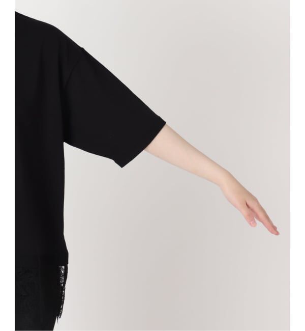 JOURNAL STANDARD「【洗える/接触冷感】WASHABLE COOL レースヘム ハーフスリーブ プルオーバー」|ニット・セーター|