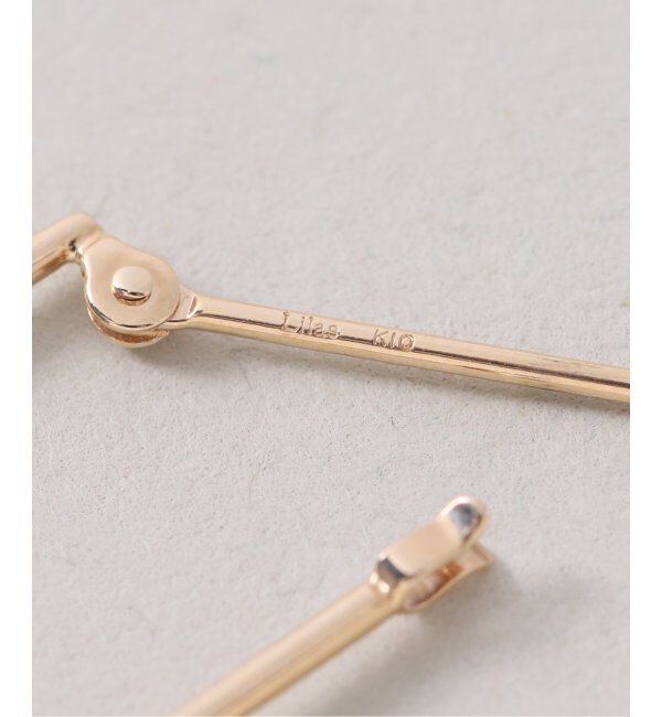 Lilas by Spick&Span「スラストスモーキースクエアピアス K10（片耳）」|ピアス|