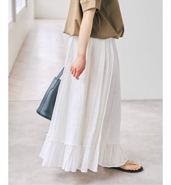 Spick and Span「《一部店舗+WEB限定》ドットエンブロイダリースカート」|スカート|