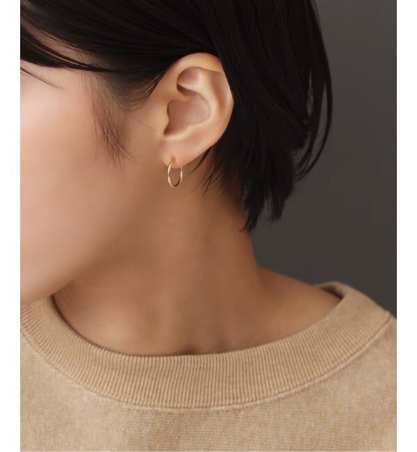 Lilas by Spick&Span「1.5パイプ1.5cmルーフピアス K10（両耳）」|ピアス|