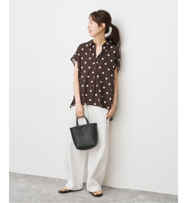 Spick and Span「《一部店舗+WEB限定 / 追加》ドットフレンチスリーブシャツ」|シャツ・ブラウス|