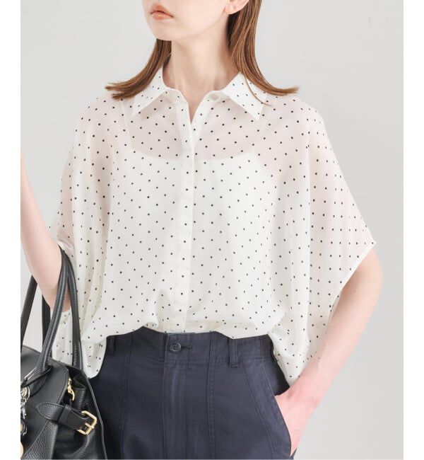 U by SPICK&SPAN「《WEB限定 / 追加2》衿つきドットブラウス」|シャツ・ブラウス|