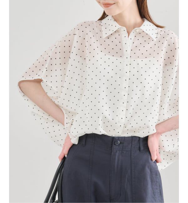 U by SPICK&SPAN「《WEB限定 / 追加2》衿つきドットブラウス」|シャツ・ブラウス|