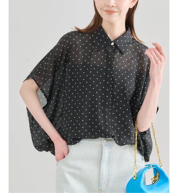 U by SPICK&SPAN「《WEB限定 / 追加2》衿つきドットブラウス」|シャツ・ブラウス|