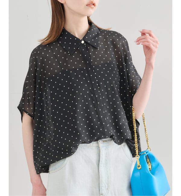 U by SPICK&SPAN「《WEB限定 / 追加2》衿つきドットブラウス」|シャツ・ブラウス|