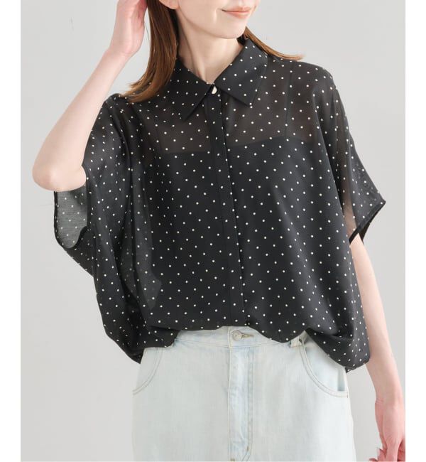 U by SPICK&SPAN「《WEB限定 / 追加2》衿つきドットブラウス」|シャツ・ブラウス|