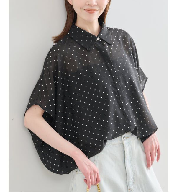 U by SPICK&SPAN「《WEB限定 / 追加2》衿つきドットブラウス」|シャツ・ブラウス|
