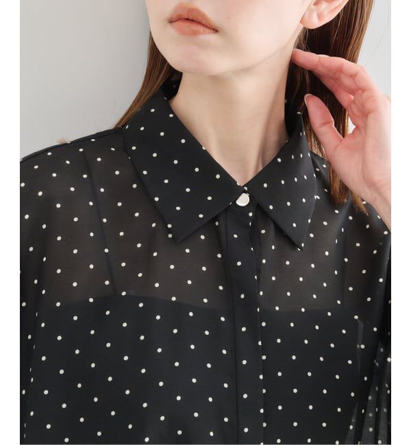 U by SPICK&SPAN「《WEB限定 / 追加2》衿つきドットブラウス」|シャツ・ブラウス|