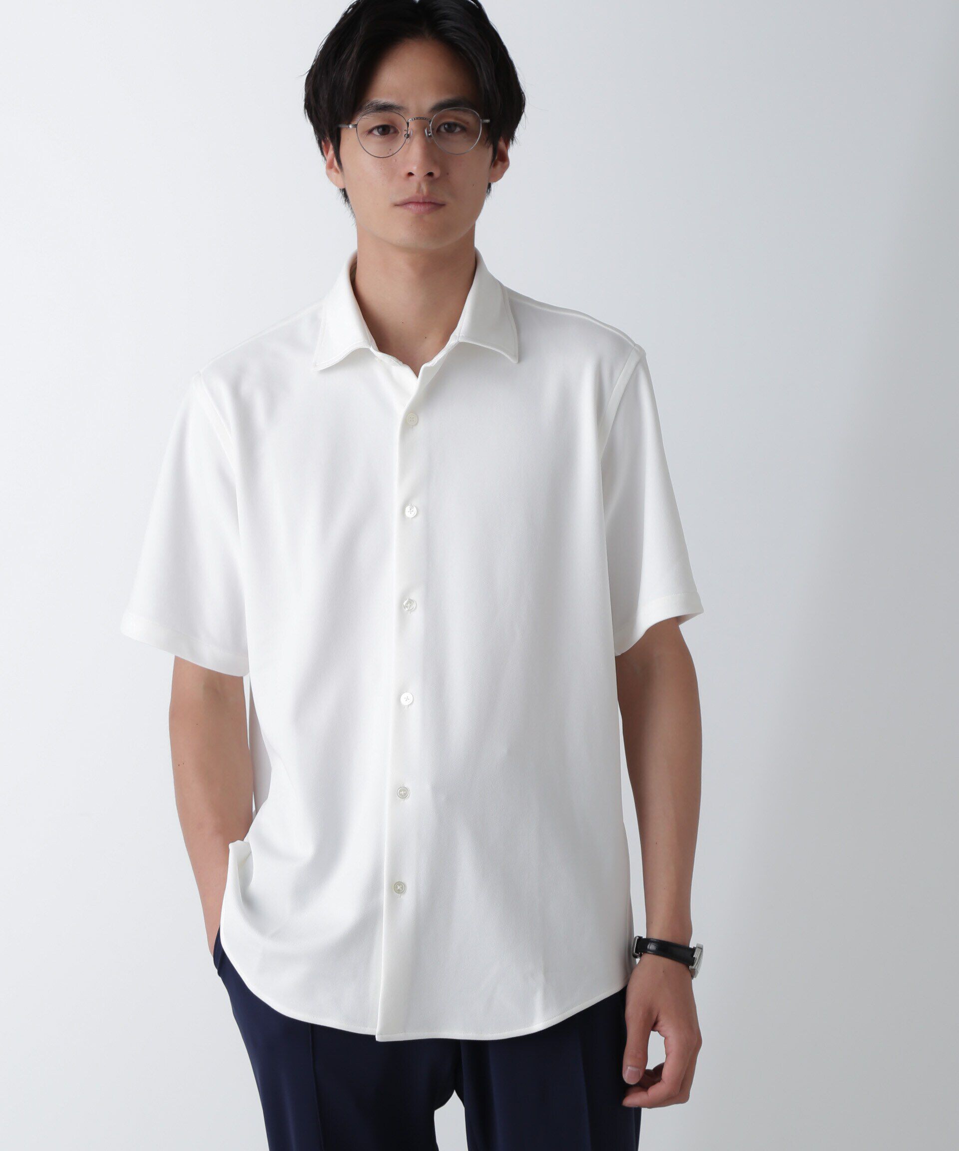nano･universe「｢N SHIRTS｣AQUA RHYTHM(R)鹿の子シャツ 半袖」|シャツ・ブラウス|