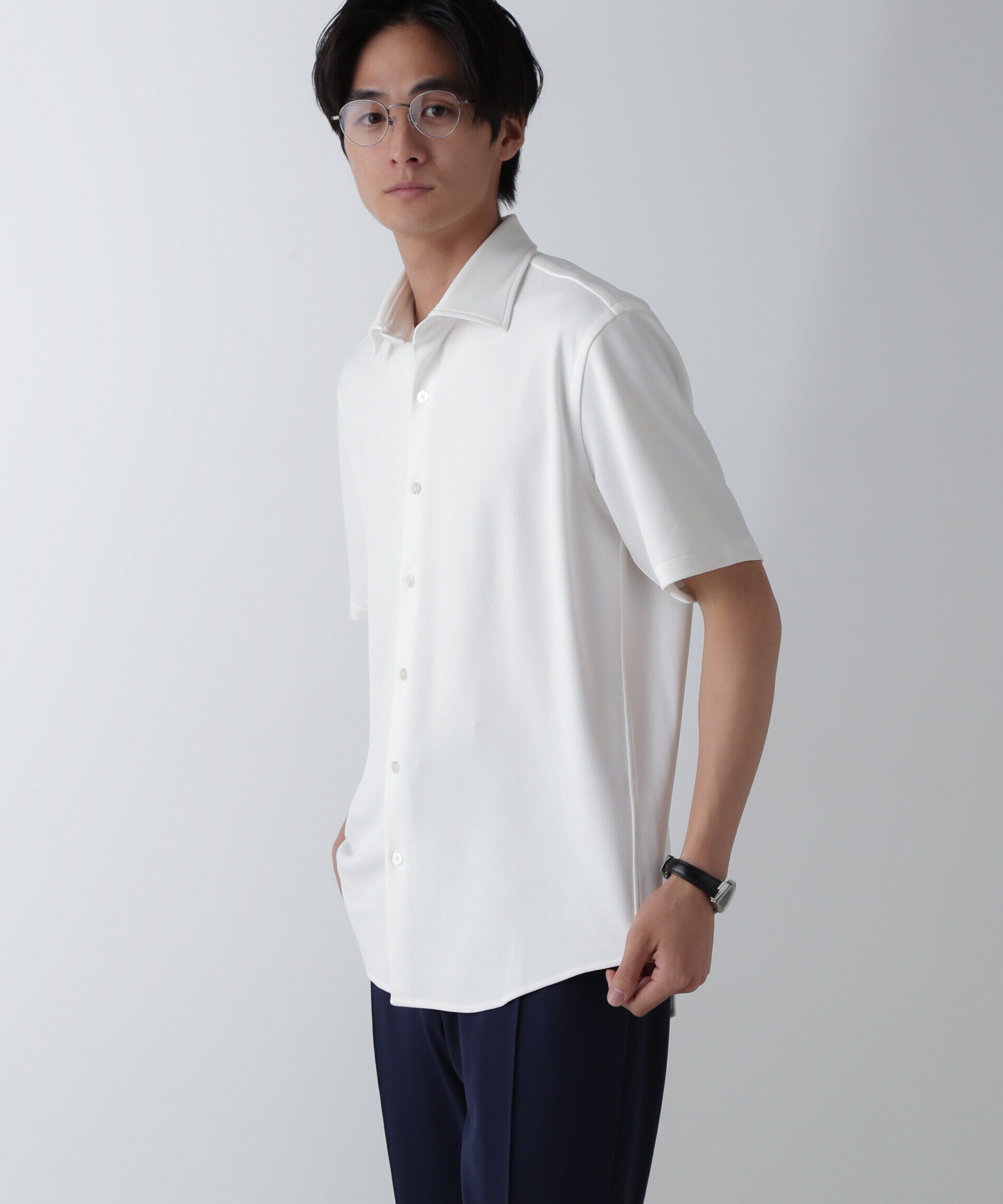nano･universe「｢N SHIRTS｣AQUA RHYTHM(R)鹿の子シャツ 半袖」|シャツ・ブラウス|