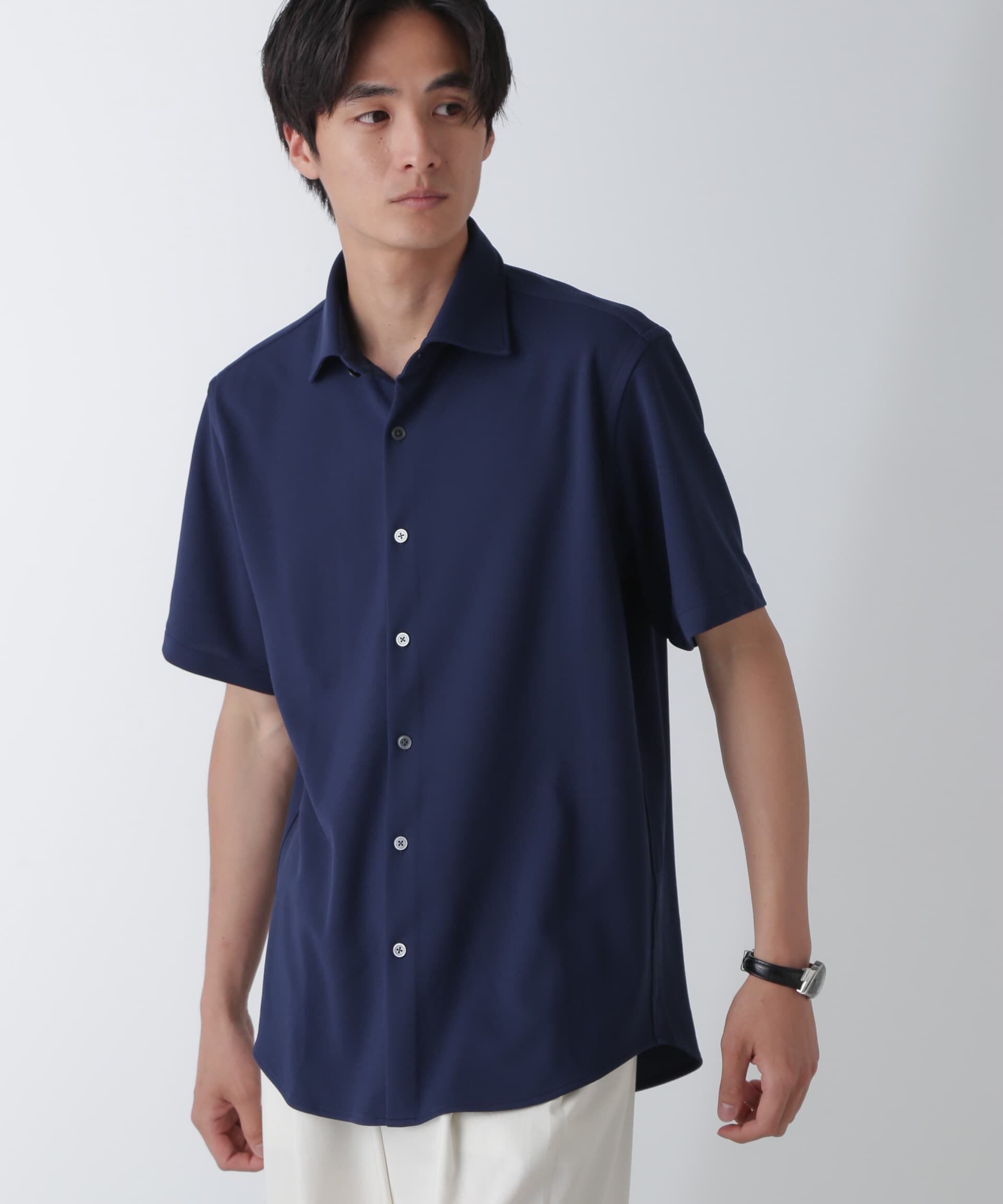 nano･universe「｢N SHIRTS｣AQUA RHYTHM(R)鹿の子シャツ 半袖」|シャツ・ブラウス|