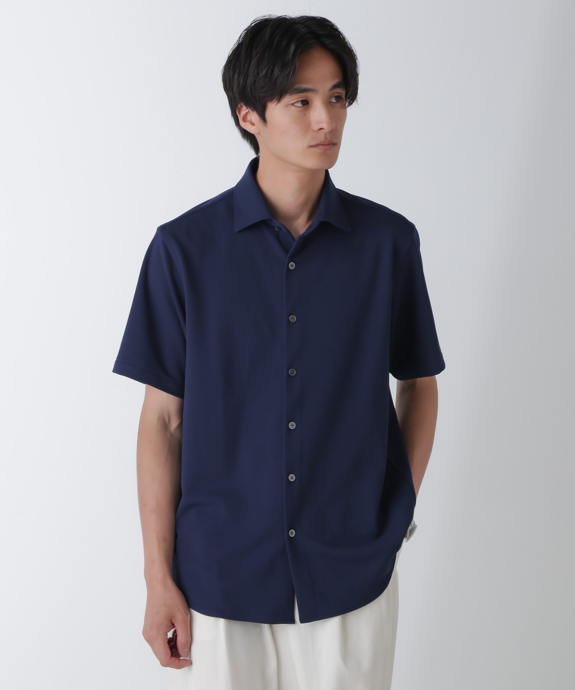 nano･universe「｢N SHIRTS｣AQUA RHYTHM(R)鹿の子シャツ 半袖」|シャツ・ブラウス|