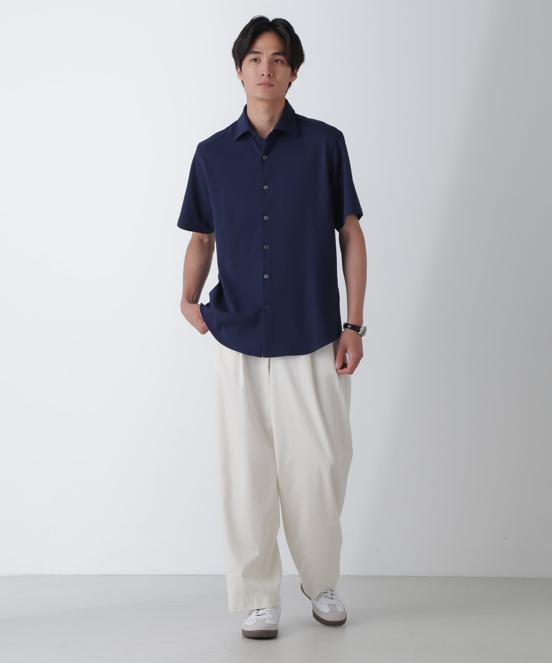 nano･universe「｢N SHIRTS｣AQUA RHYTHM(R)鹿の子シャツ 半袖」|シャツ・ブラウス|