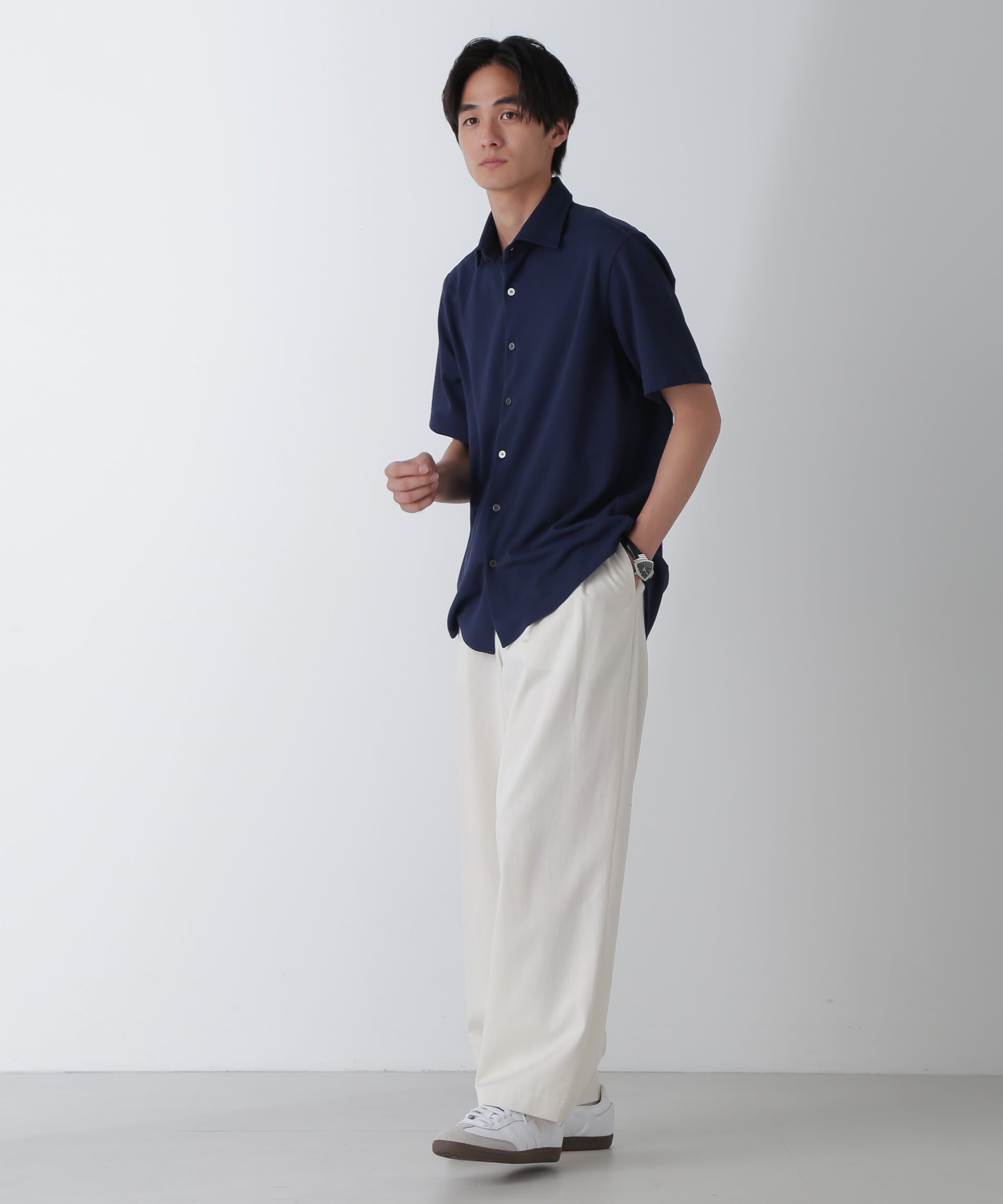nano･universe「｢N SHIRTS｣AQUA RHYTHM(R)鹿の子シャツ 半袖」|シャツ・ブラウス|